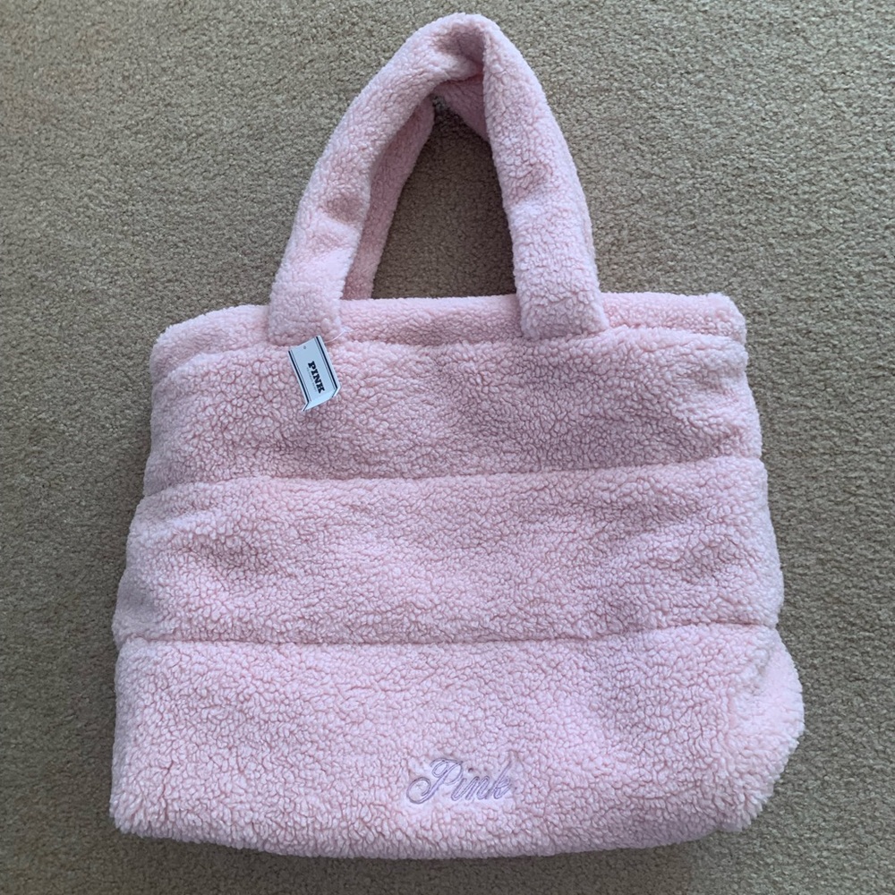 Victoria's Secret Pink Fuzzy Tote Bag